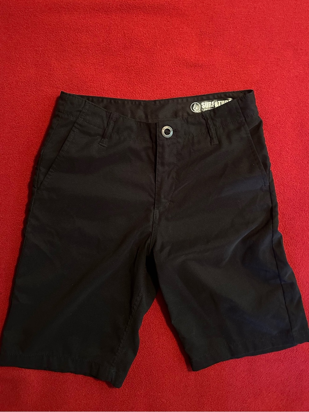 Volcom Black Surf & Turf Flat Front Shorts